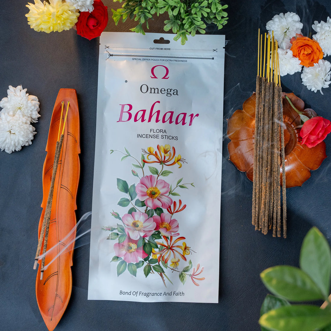Bahaar Flora Incense Sticks Zipper pouch