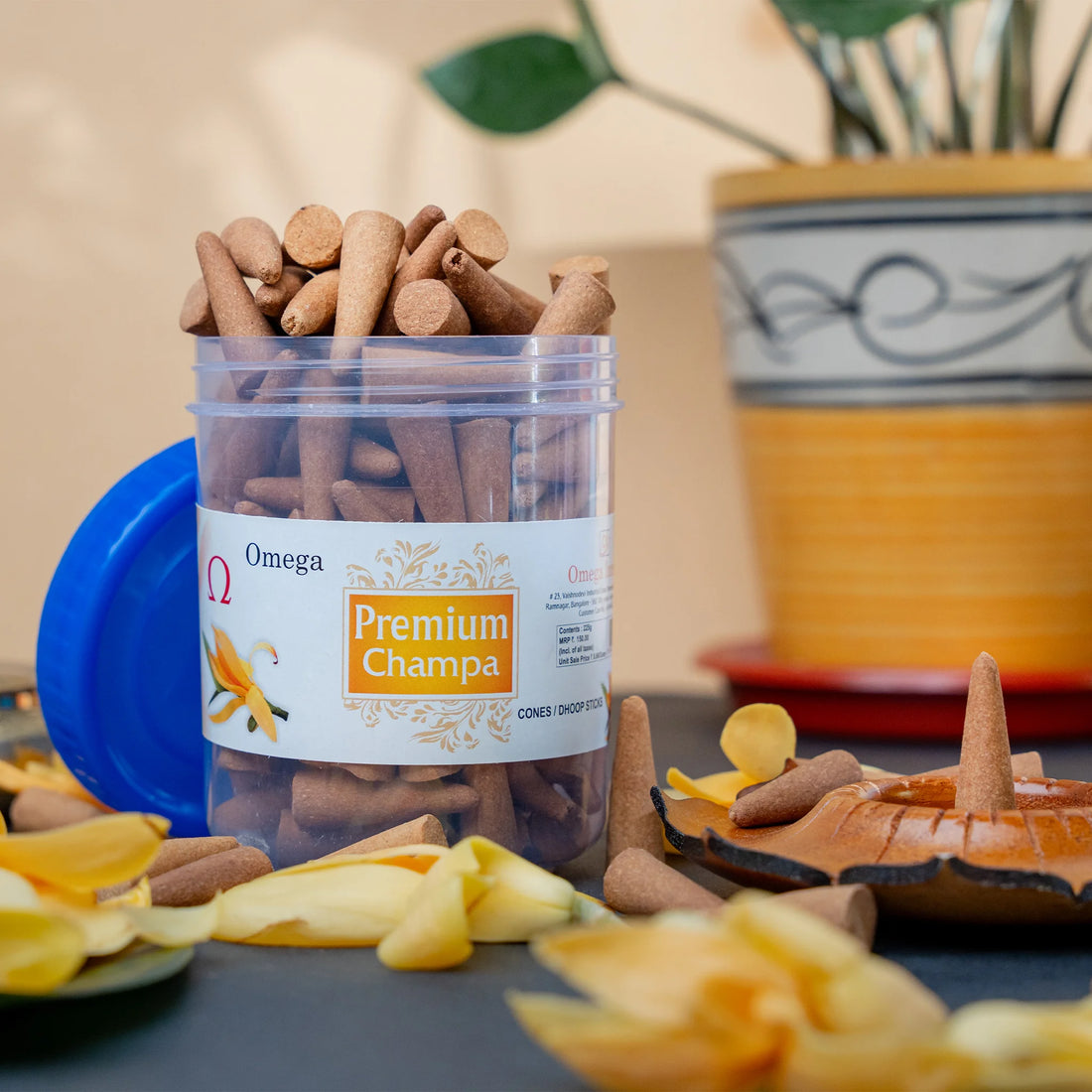 Premium Champa Incense Cones – Jar