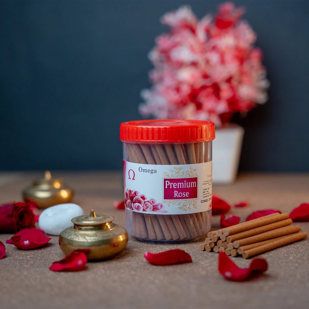 Dhoop Sticker Premium Rose Bambooless Dhoop Sticks – Jar